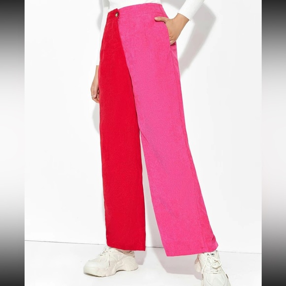 ❣️🩷 NWOT - corduroy two tone wide leg pants - Picture 2 of 5
